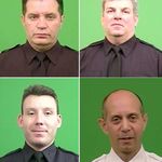 Clockwise from upper left: Detective Kenneth Ayala; Detective Michael Keenan; Captain Al Pizzano; and Police Officer Matthew Granahan